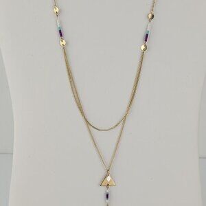 Claire's Gold Tone Boho Layered Tassel Bead Necklace